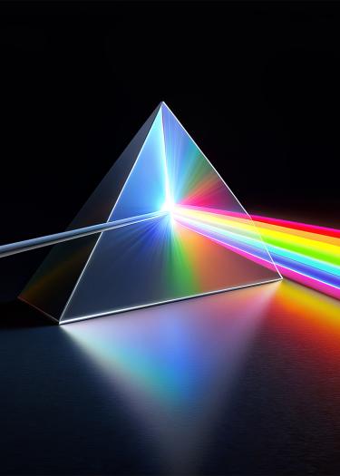 Prism Dispersion Spectral Rainbow on Black Background